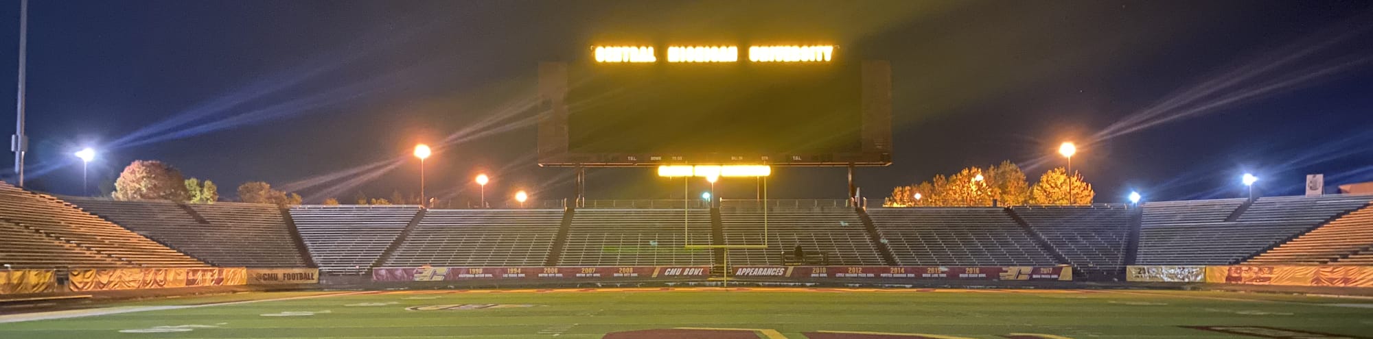 empty football stadium at night under the lights Birmingham